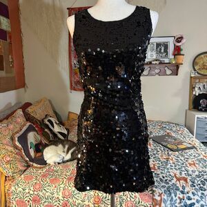 Speechless NWT Black Sequin 2000s Mod Inspired Mini Dress